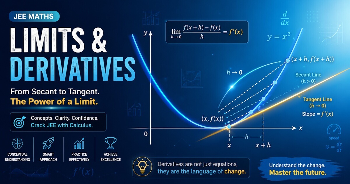 Student learning limits and derivatives with tangent and secant line concepts for JEE calculus